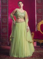 Premium Net Dark Pista Party Wear Sequins Work Lehenga Choli